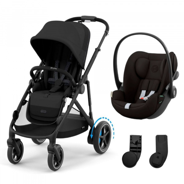 Poussette duo e-gazelle s moon black + siège auto cloud g i-size Cybex