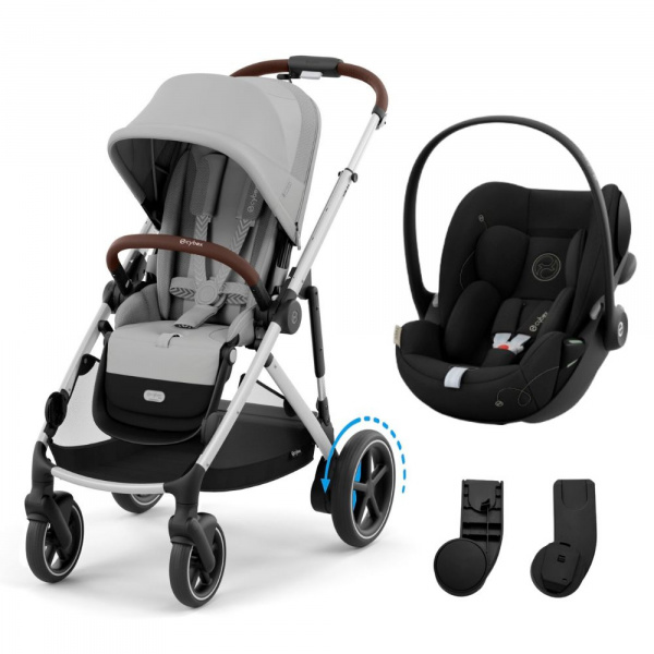 Poussette duo e-gazelle s moon black + siège auto cloud g i-size Cybex