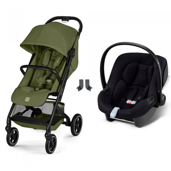 Poussette duo beezy 4 compacte moss green avec siège auto aton b2 i-size Cybex