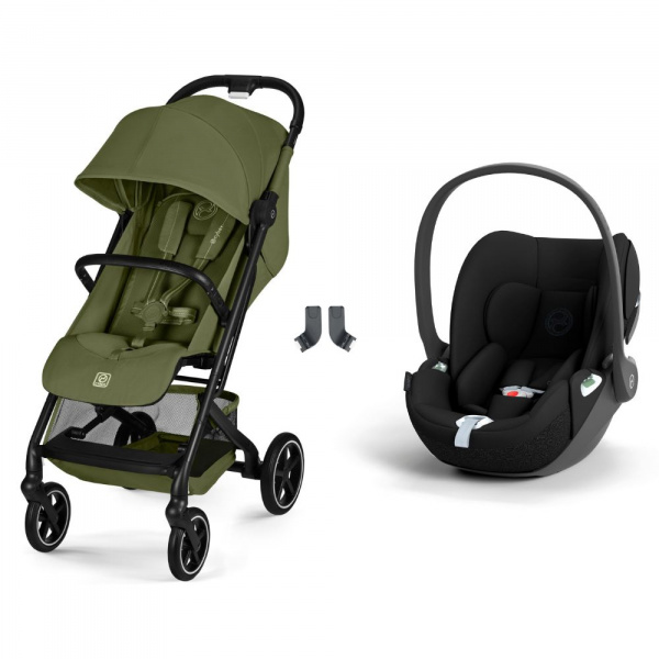 Poussette duo beezy 4 compacte moss green avec siège auto cloud t i-size Cybex