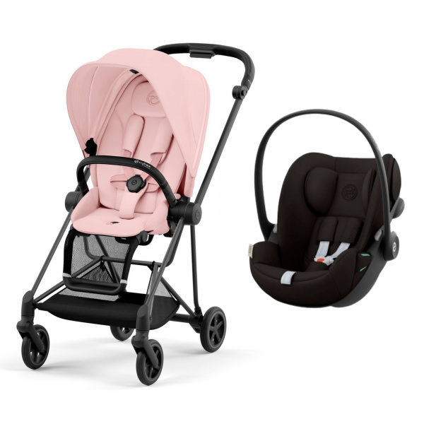 Poussette duo mios 3 peach pink châssis matt black + cloud g i-size Cybex