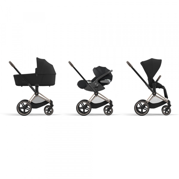 Poussette duo priam 4 mirage grey châssis rose gold + siège auto cloud g i-size Cybex