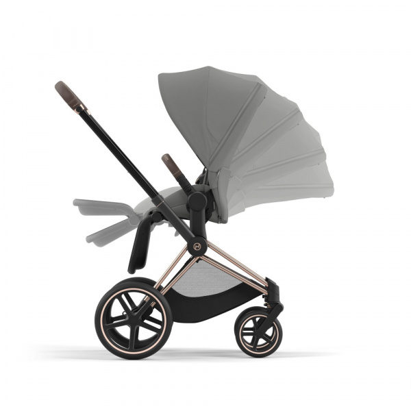 Poussette duo priam 4 mirage grey châssis rose gold + siège auto cloud g i-size Cybex