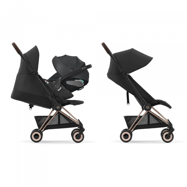 Poussette duo coya sepia black châssis chrome brown + cloud g i-size Cybex
