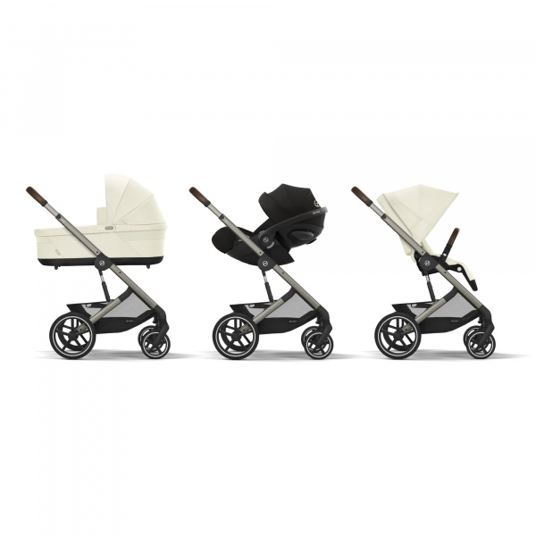 Poussette duo balios s lux 3 seashell beige + siège auto aton b2 i-size Cybex