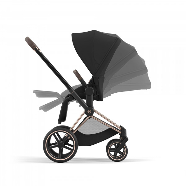 Poussette duo priam 4 sepia black châssis rose gold + nacelle luxe Cybex