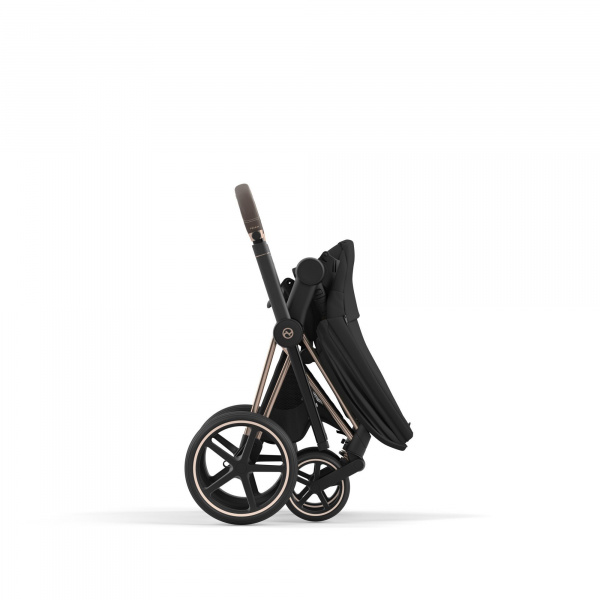 Poussette duo priam 4 sepia black châssis rose gold + nacelle luxe Cybex