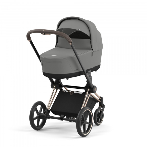 Poussette duo priam 4 sepia black châssis rose gold + nacelle luxe Cybex