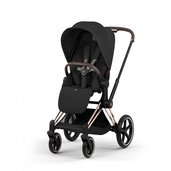 Poussette duo priam 5 avec nacelle pliable châssis rosegold sepia black Cybex