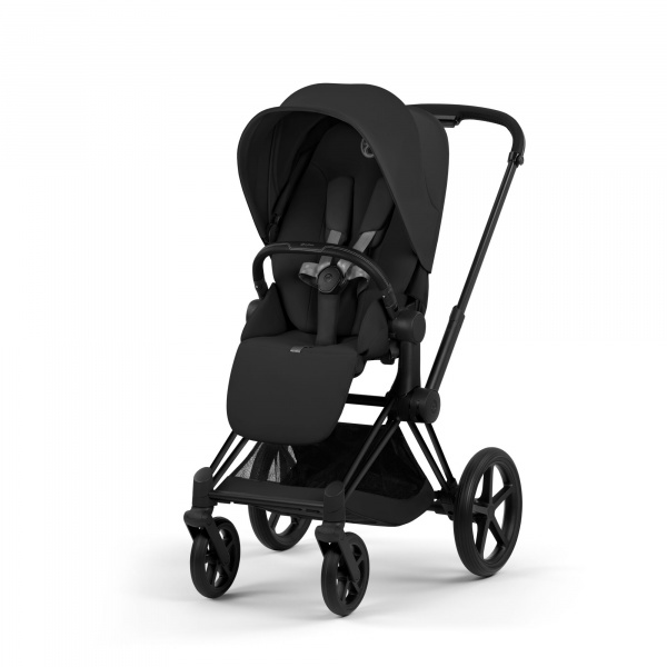 Poussette duo priam 5 avec nacelle pliable châssis matt black sepia black Cybex