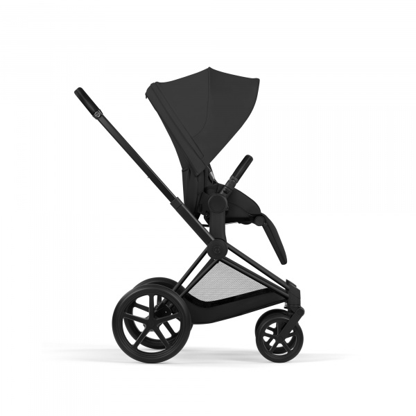 Poussette duo priam 5 avec nacelle pliable châssis matt black sepia black Cybex