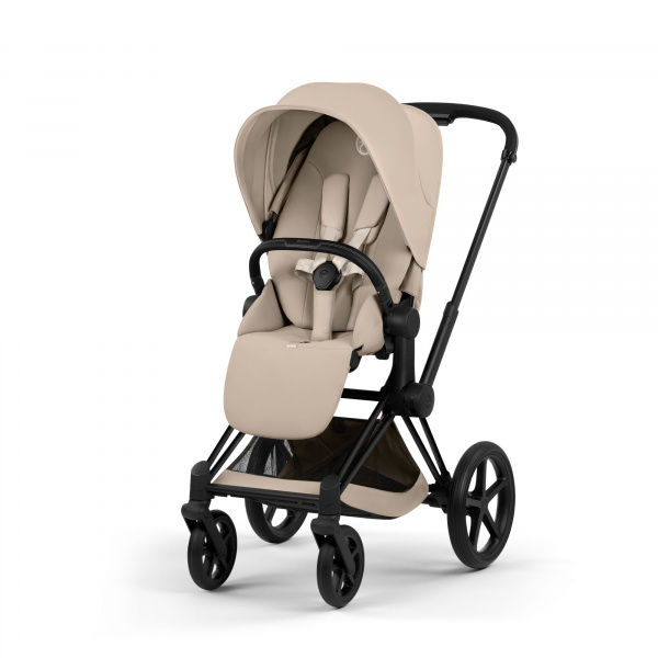 Poussette duo priam 5 avec nacelle pliable châssis matt black cozy beige Cybex