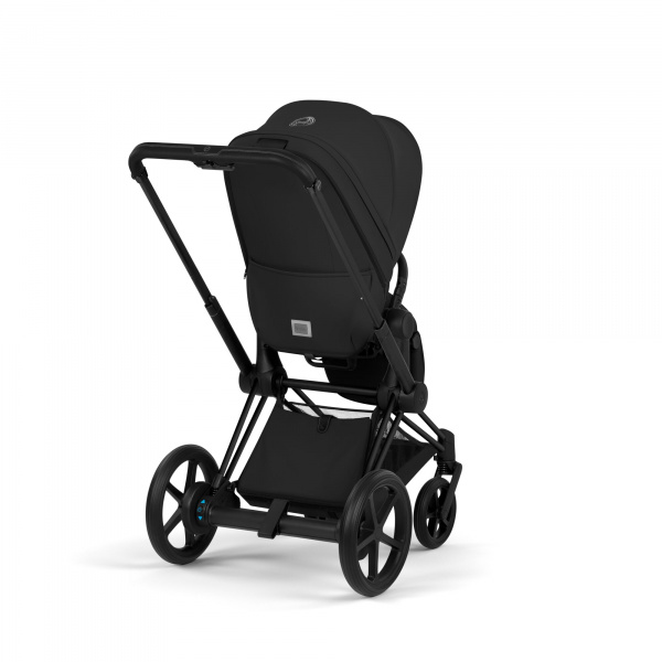 Poussette duo électrique e-priam 3 avec nacelle pliable châssis matt black sepia black Cybex