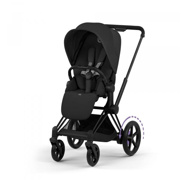 Poussette duo électrique e-priam 3 avec nacelle pliable châssis matt black sepia black Cybex