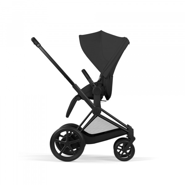 Poussette duo électrique e-priam 3 avec nacelle pliable châssis matt black sepia black Cybex