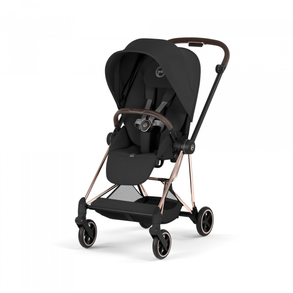 Poussette duo compacte mios 4 avec nacelle pliable châssis rosegold sepia black Cybex