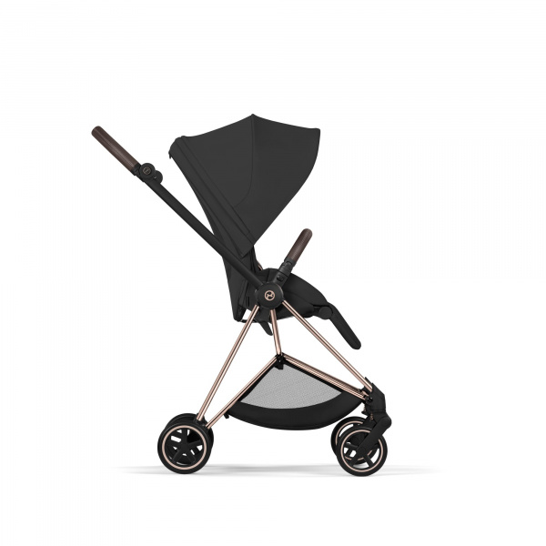 Poussette duo compacte mios 4 avec nacelle pliable châssis rosegold sepia black Cybex
