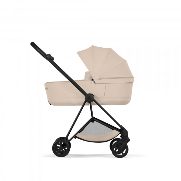 Poussette duo compacte mios 4 avec nacelle pliable châssis matt black cozy beige Cybex