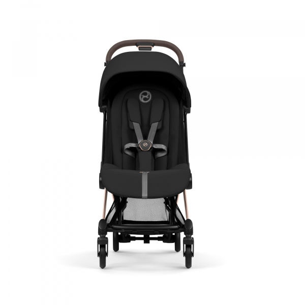 Poussette duo compacte coya 2 avec nacelle pliable châssis rosegold sepia black Cybex