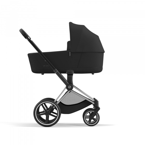 Poussette duo priam 4 sepia black châssis chrome black + nacelle luxe Cybex