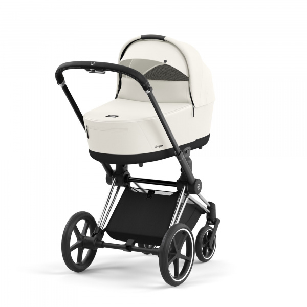 Poussette duo priam 4 sepia black châssis chrome black + nacelle luxe Cybex