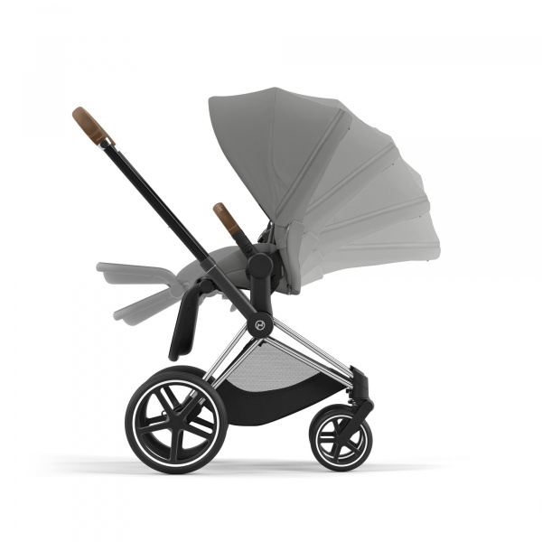 Poussette duo priam 4 sepia black châssis chrome brown + nacelle luxe Cybex
