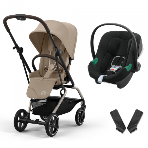 Poussette duo eezy s twist+ 2 almond beige + siège auto aton b2 i-size Cybex