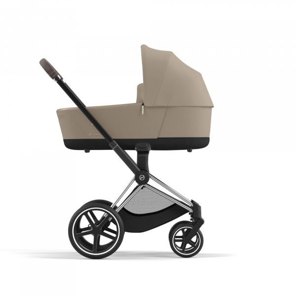 Poussette duo priam 4 sepia black châssis chrome brown + nacelle luxe Cybex