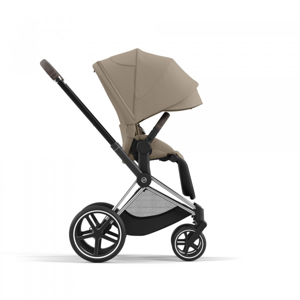 Poussette duo priam 4 sepia black châssis chrome brown + nacelle luxe Cybex