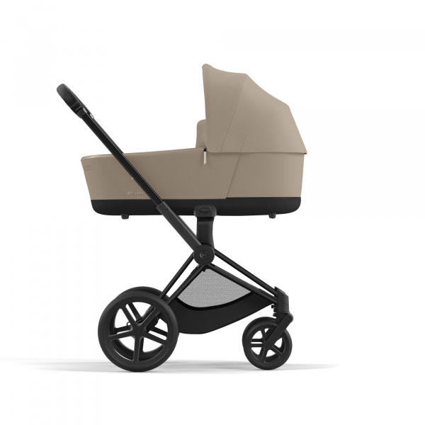 Poussette duo priam 4 cozy beige châssis matt black + nacelle luxe Cybex
