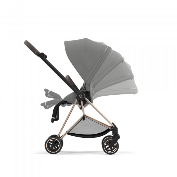 Poussette duo mios 3 sepia black châssis rose gold + nacelle luxe Cybex