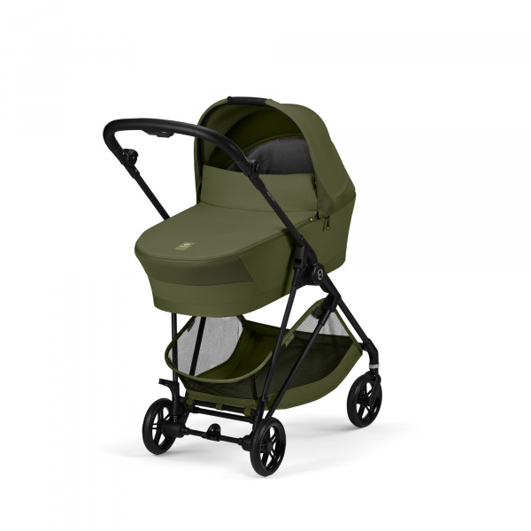 Poussette duo melio carbon 6 moss green avec nacelle melio cot Cybex