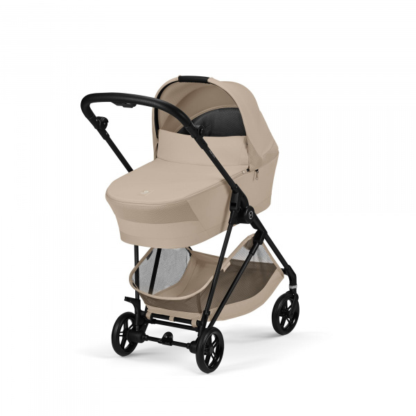 Poussette duo melio carbon 6 almond beige avec nacelle melio cot Cybex