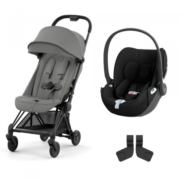 Poussette duo coya mirage grey châssis matt black + cloud t i-size Cybex