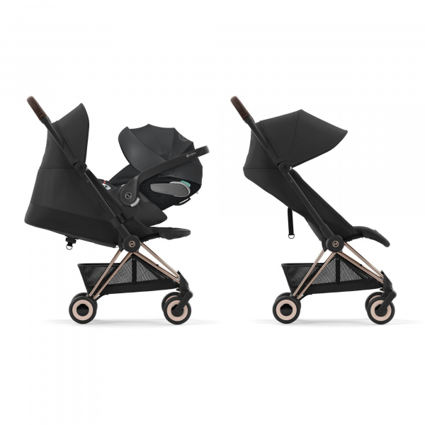 Poussette duo coya mirage grey châssis matt black + cloud t i-size Cybex