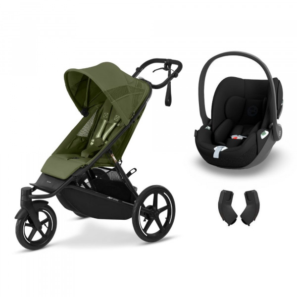 Poussette duo avi spin moss green + siège auto cloud t i-size Cybex