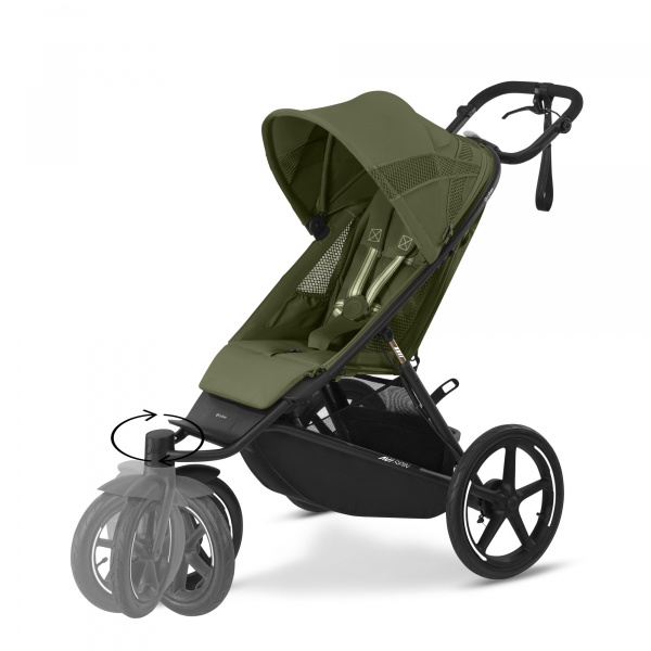 Poussette duo avi spin moss green + siège auto cloud t i-size Cybex