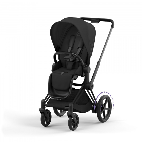 Poussette duo e-priam 2 sepia black châssis matt black + nacelle luxe Cybex