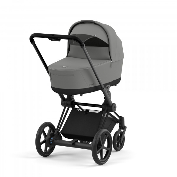 Poussette duo e-priam 2 mirage grey châssis matt black + nacelle luxe Cybex