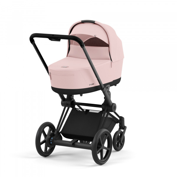 Poussette duo e-priam 2 peach pink châssis matt black + nacelle luxe Cybex