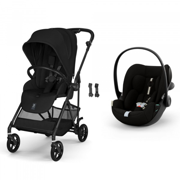 Poussette duo melio carbon 6 magic black avec siège auto cloud g3 i-size tissu plus Cybex
