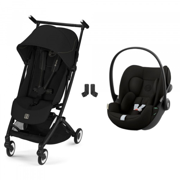 Poussette duo libelle 5 ultra compacte magic black avec siège auto cloud g i-size Cybex