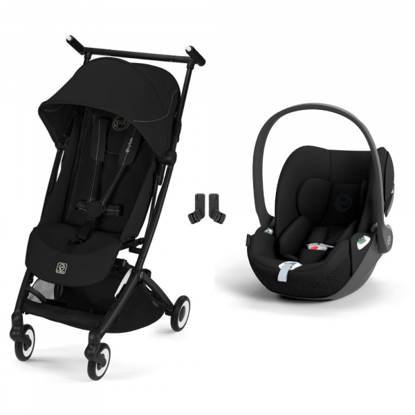 Poussette duo libelle 5 ultra compacte magic black avec siège auto cloud t i-size Cybex
