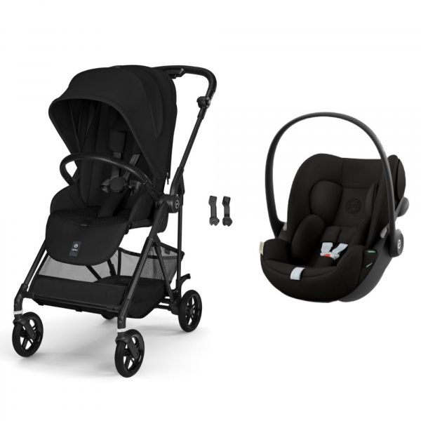 Poussette duo melio carbon 6 magic black avec siège auto cloud g i-size Cybex