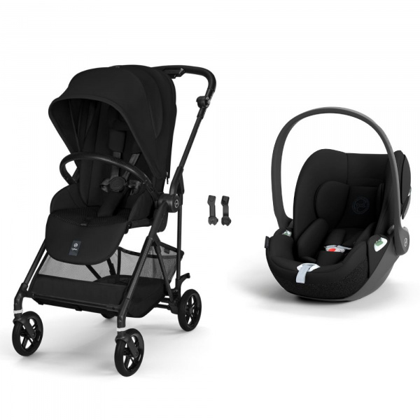 Poussette duo melio carbon 6 magic black avec siège auto cloud t i-size Cybex