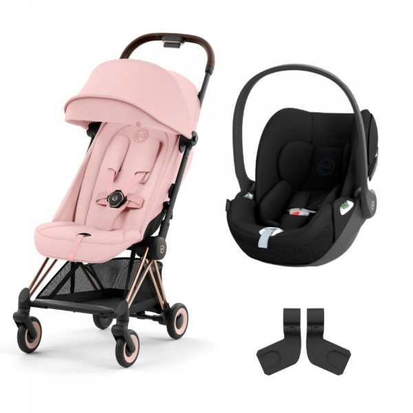 Poussette duo coya peach pink châssis rosegold + cloud t i-size Cybex