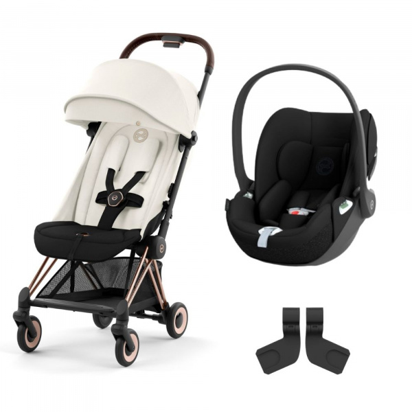 Poussette duo coya off white châssis rosegold + cloud t i-size Cybex