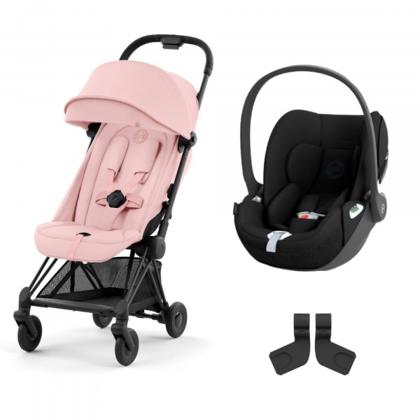 Poussette duo coya peach pink châssis matt black + cloud t i-size Cybex