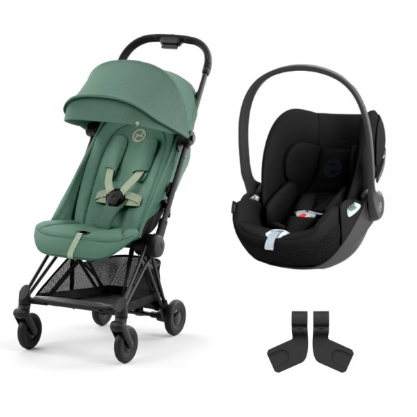 Poussette duo coya leaf green châssis matt black + cloud t i-size Cybex