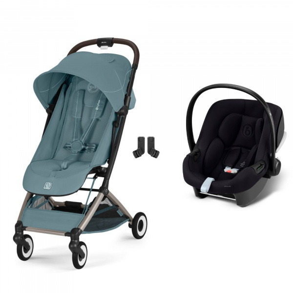 Poussette duo orfeo 3 compacte dune grey avec siège auto aton b2 i-size Cybex